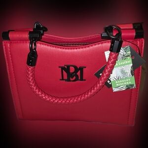 Badgley Mischka Red Mini Bag with Structured Design